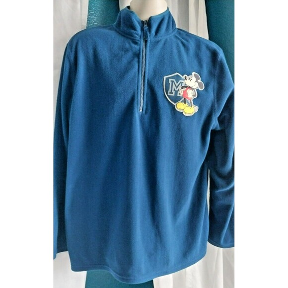 Disney Store Mickey Mouse 1/4 Zip Fleece Pullover Unisex Size Large - Picture 2 of 8